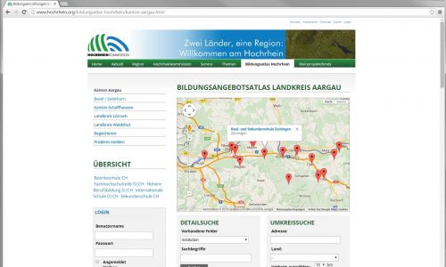 Hochrheinkommission: Grenzüberschreitendes Informationsportal am Hochrhein mit interaktivem Bildungsatlas
