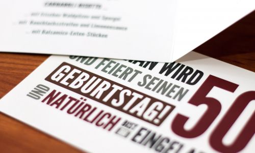 Geburtstags-Einladung: Einladungen und Menükarten für private Anlässe