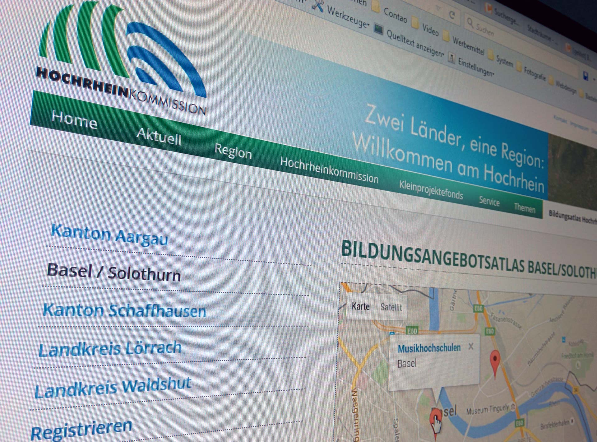 Referenz Webdesign: Hochrheinkommission
